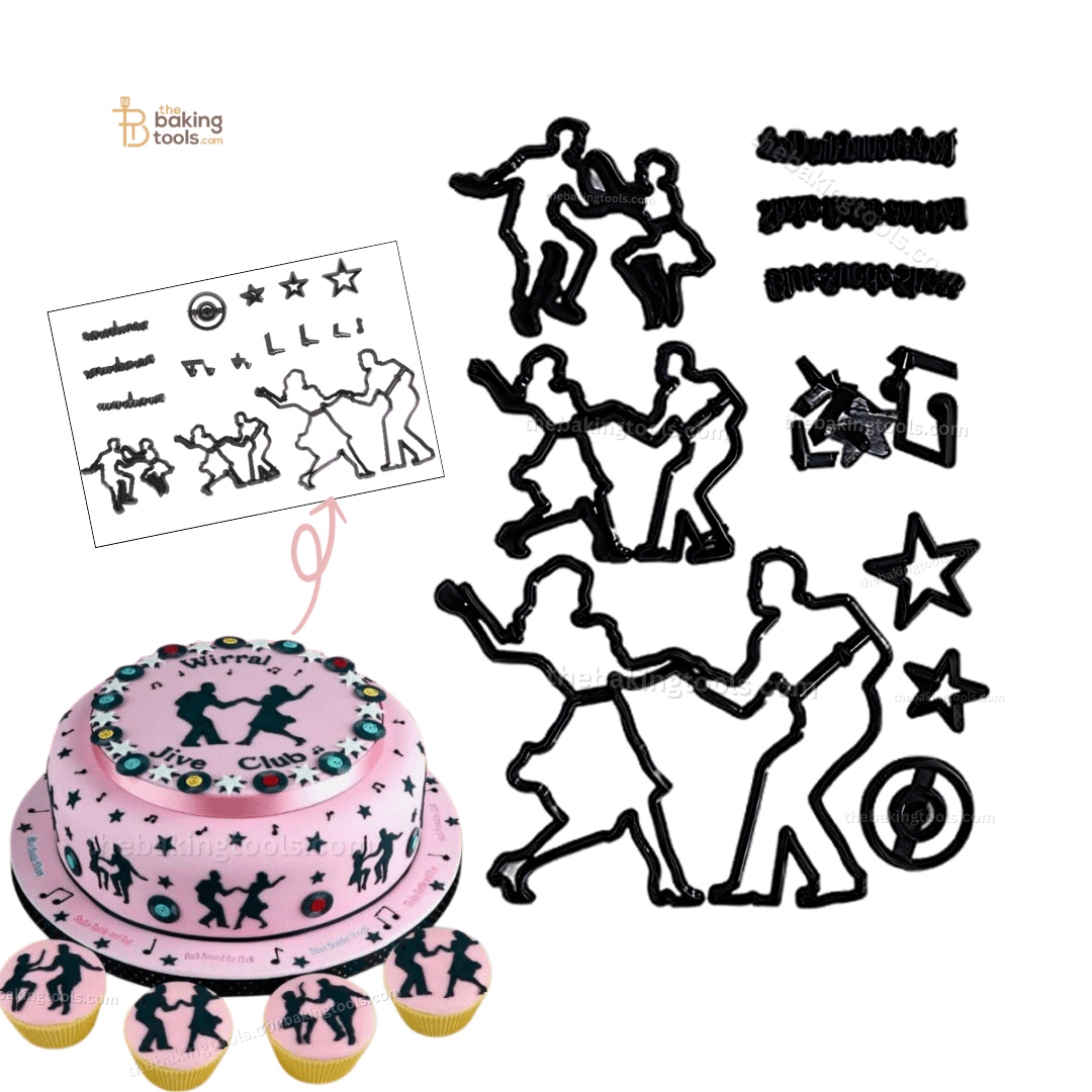 Dance Silhouette Cutter Jive Dancers Fondant Cutter Patchwork Cookie Cutter Set - thebakingtools.com