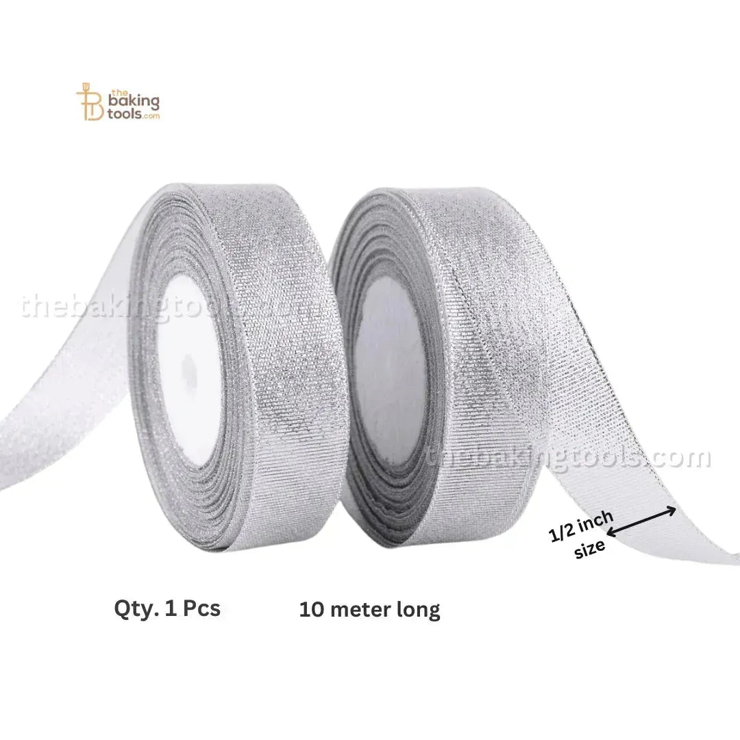 Silver Decorative Ribbon 1/2 Inch Width – 10 Meters