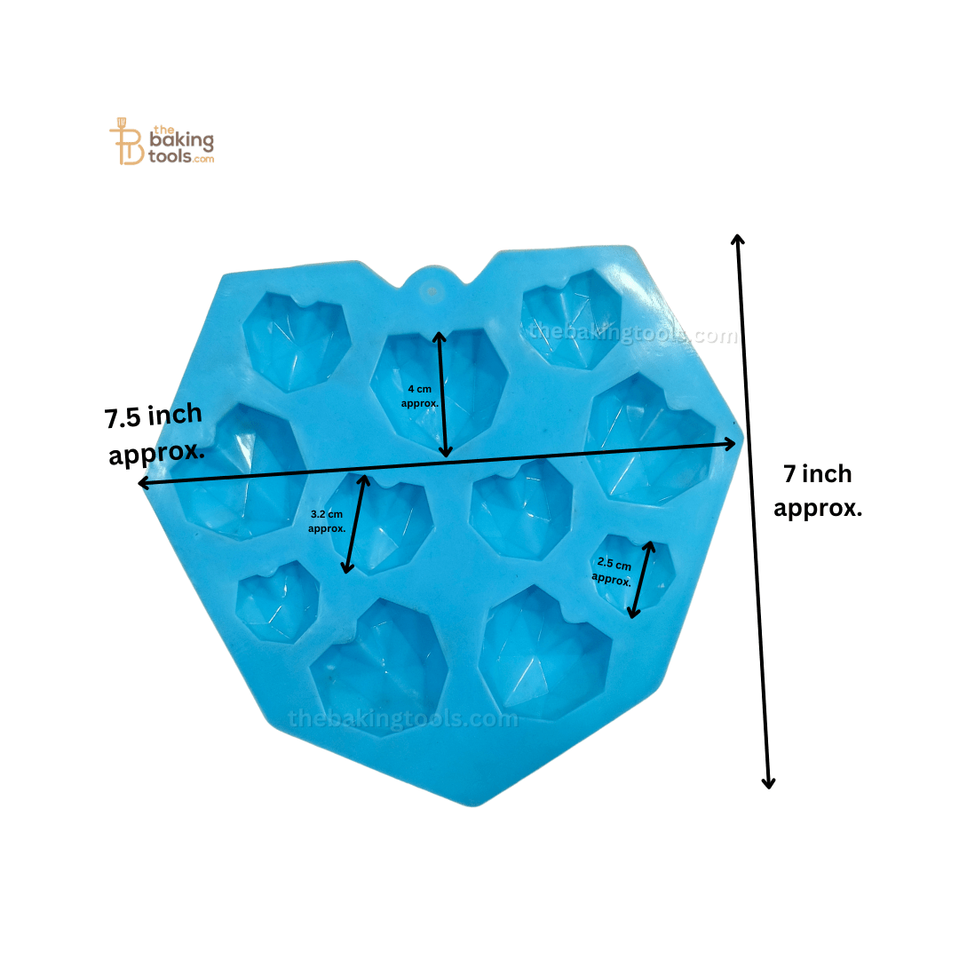 Diamond Heart Shaped Silicone Chocolate Mould - thebakingtools.com