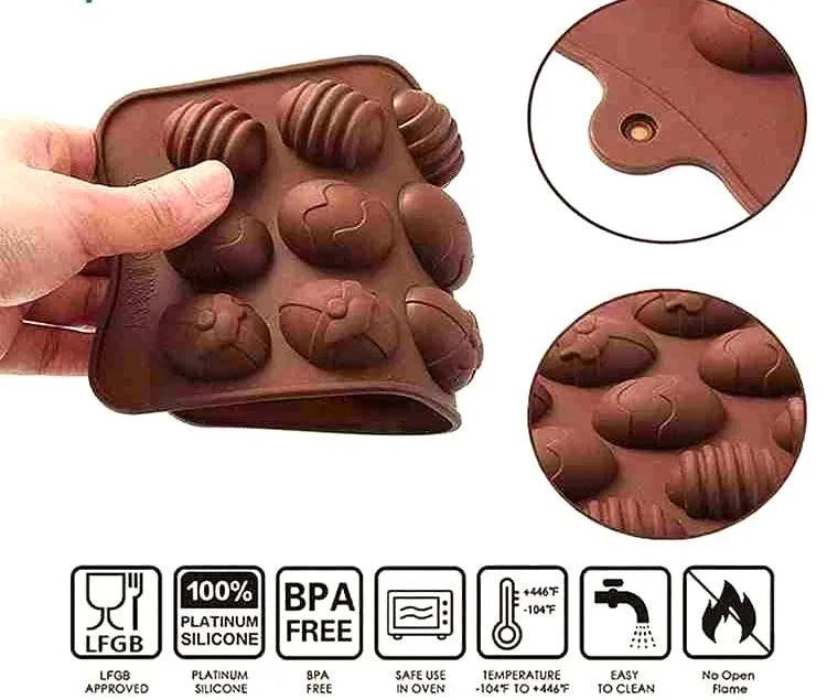 Egg Shape Silicon Chocolate Mould-15 Cavity - thebakingtools.com