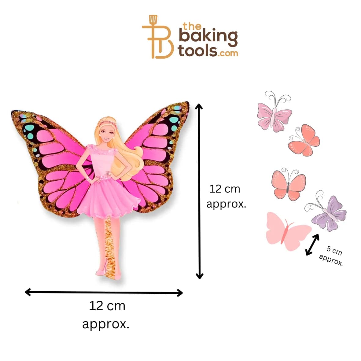 Fairy With Paper Butterflies Cake Topper 001 - thebakingtools.com