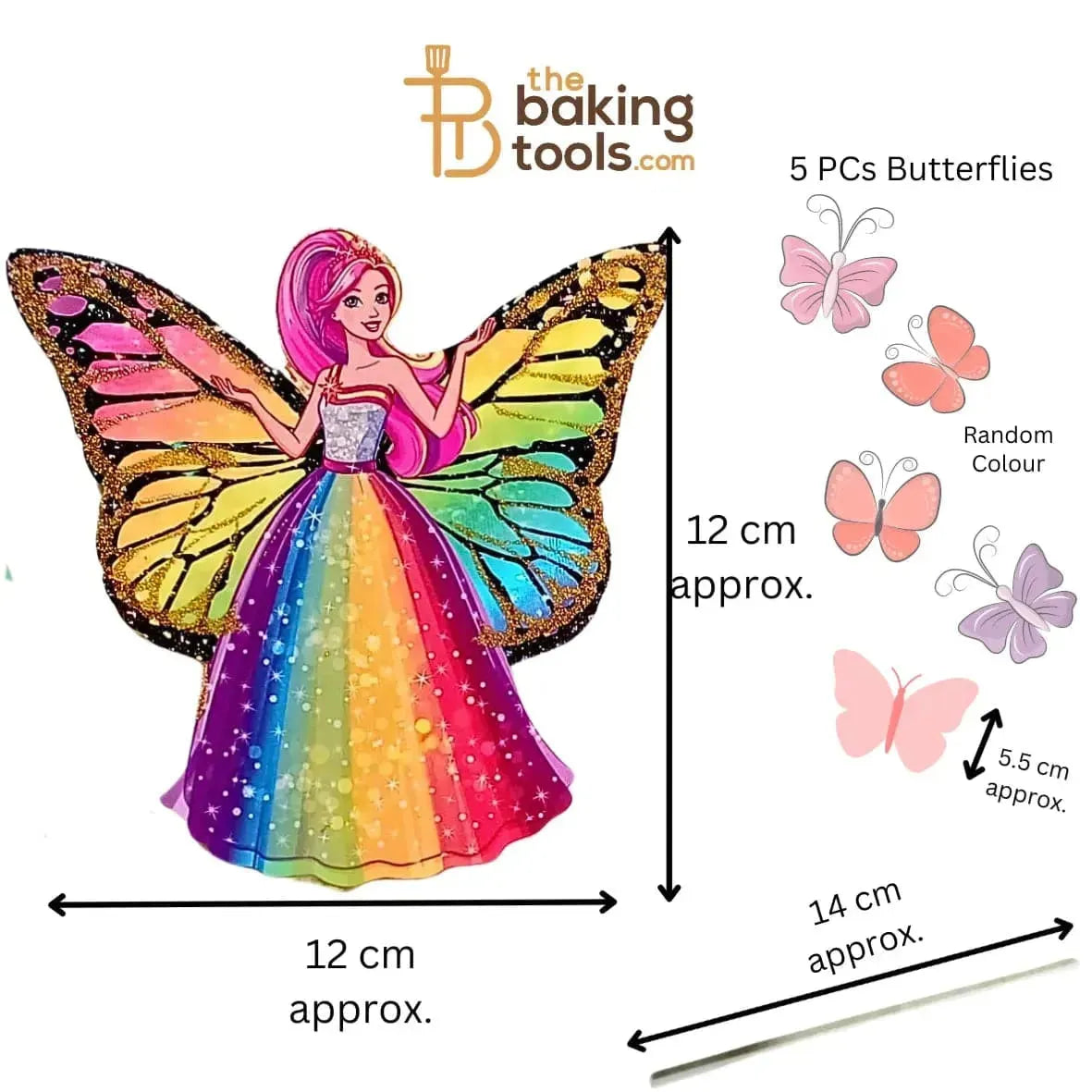 Fairy With Paper Butterflies Cake Topper 004 - thebakingtools.com