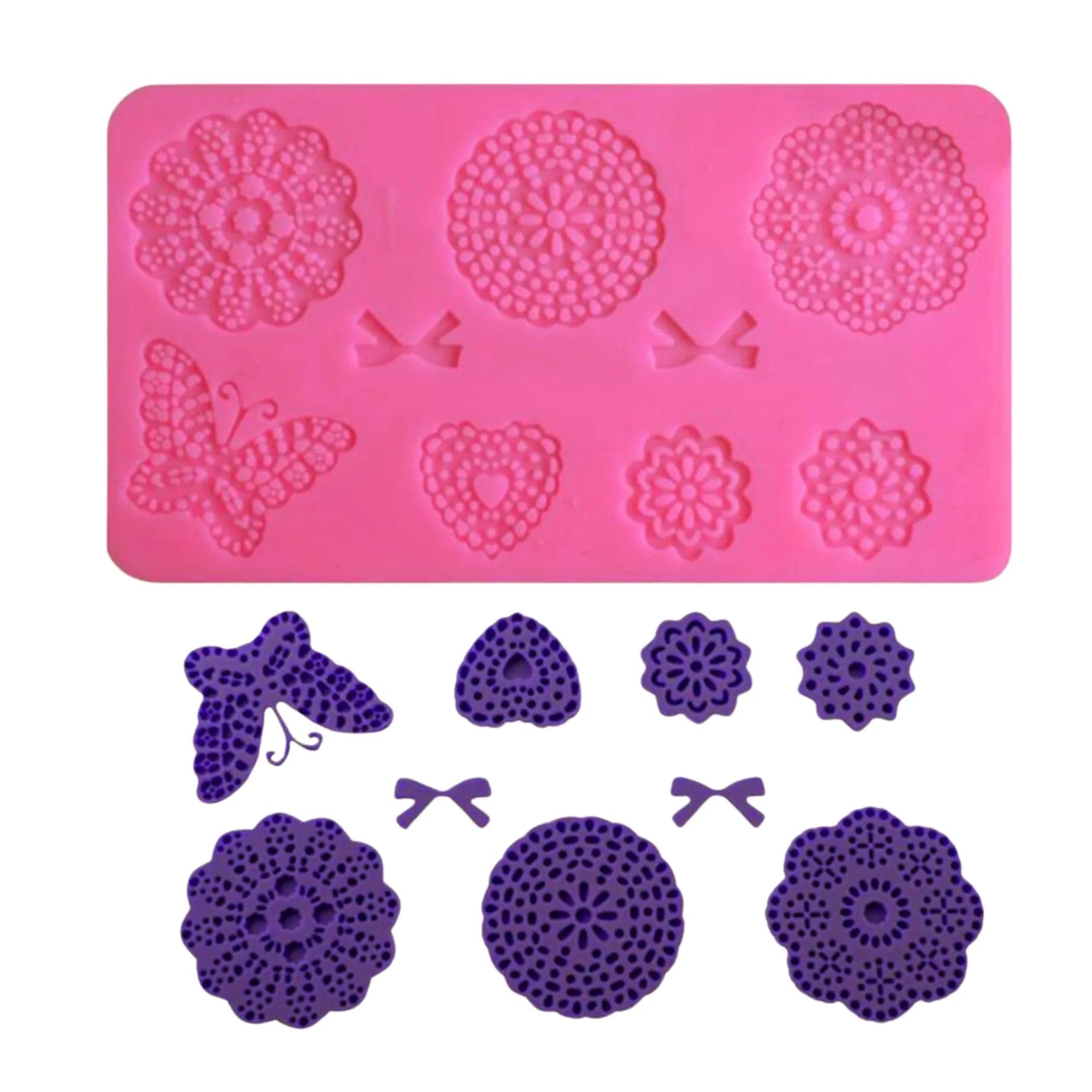 Flower Embossing - Silicone Fondant Gum Paste Mould - thebakingtools.com