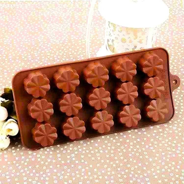 Flower Silicon Chocolate Mould-15 Cavity - thebakingtools.com