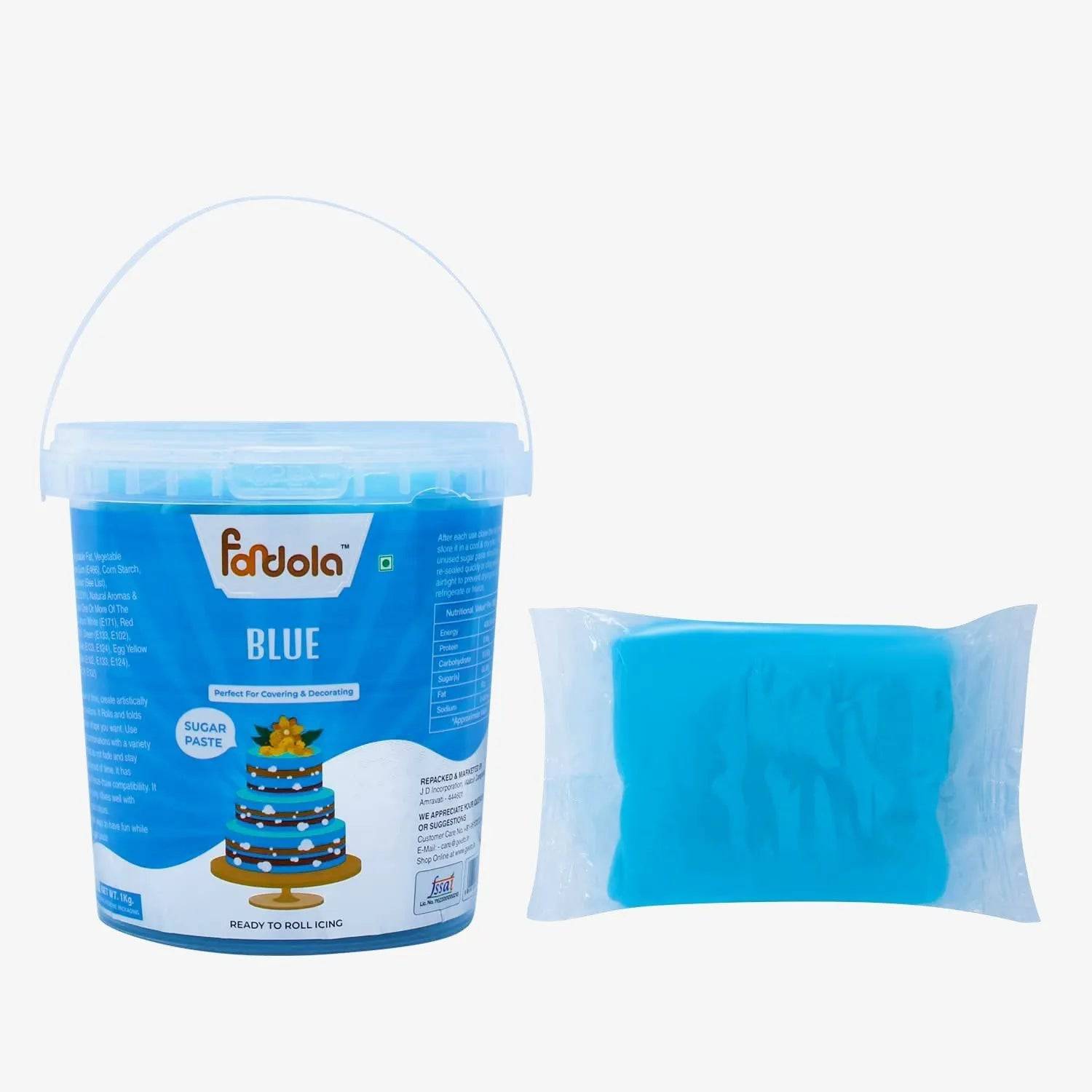 Fondola Blue Sugar Paste Fondant 1kg - thebakingtools.com