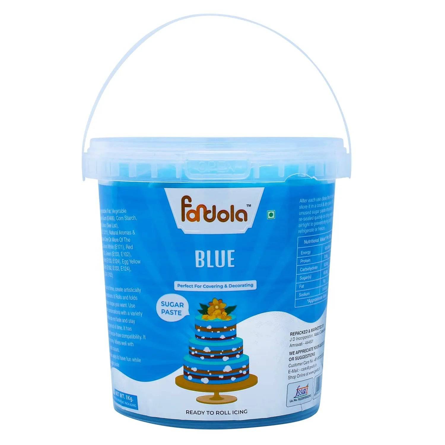 Fondola Blue Sugar Paste Fondant 1kg - thebakingtools.com