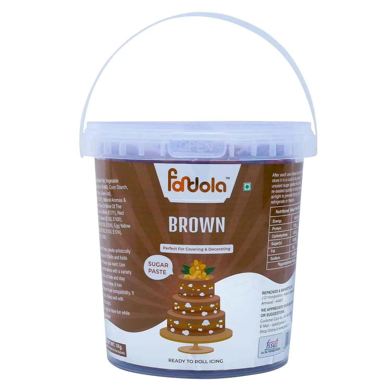 Fondola Brown Sugar Paste Fondant 1kg - thebakingtools.com