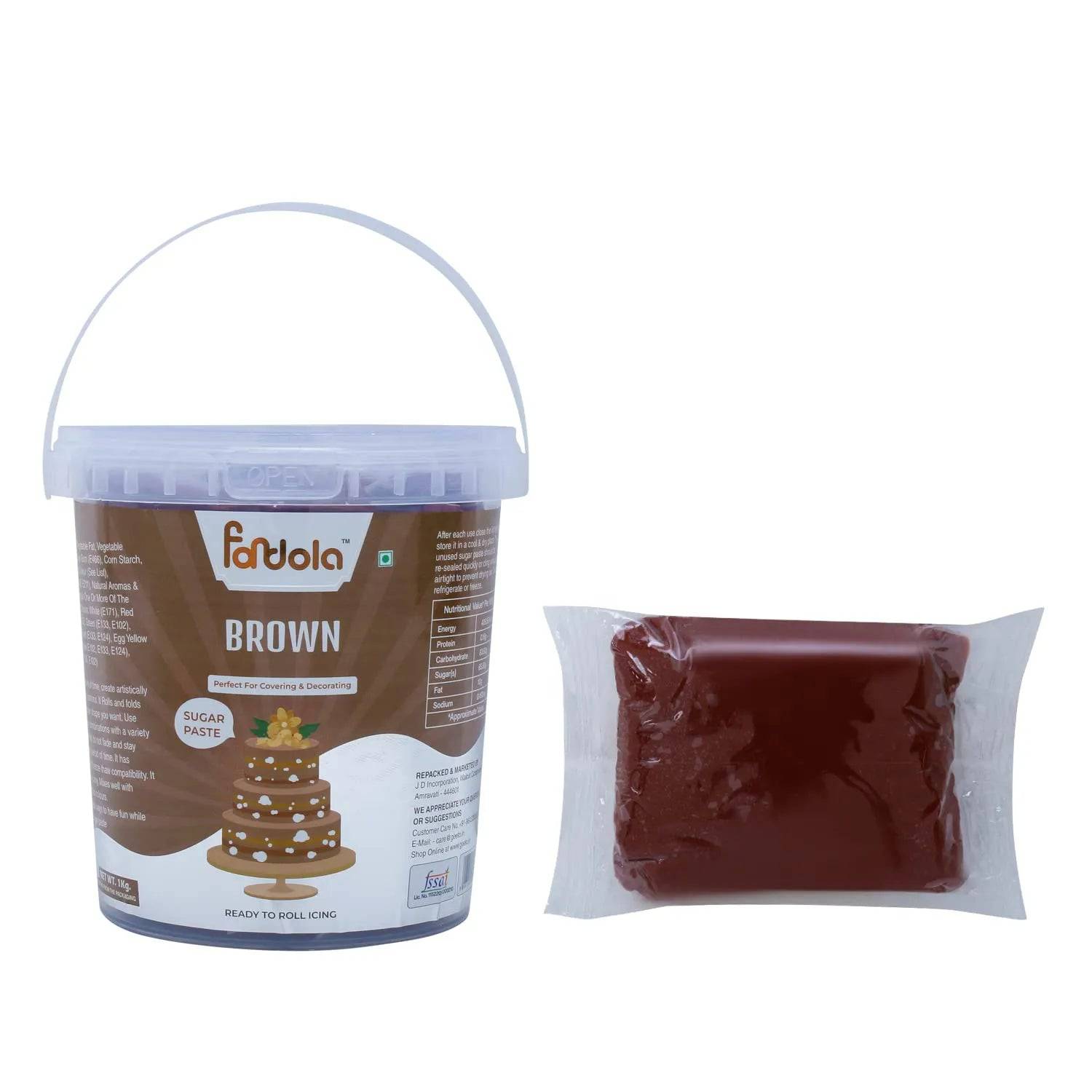 Fondola Brown Sugar Paste Fondant 1kg - thebakingtools.com