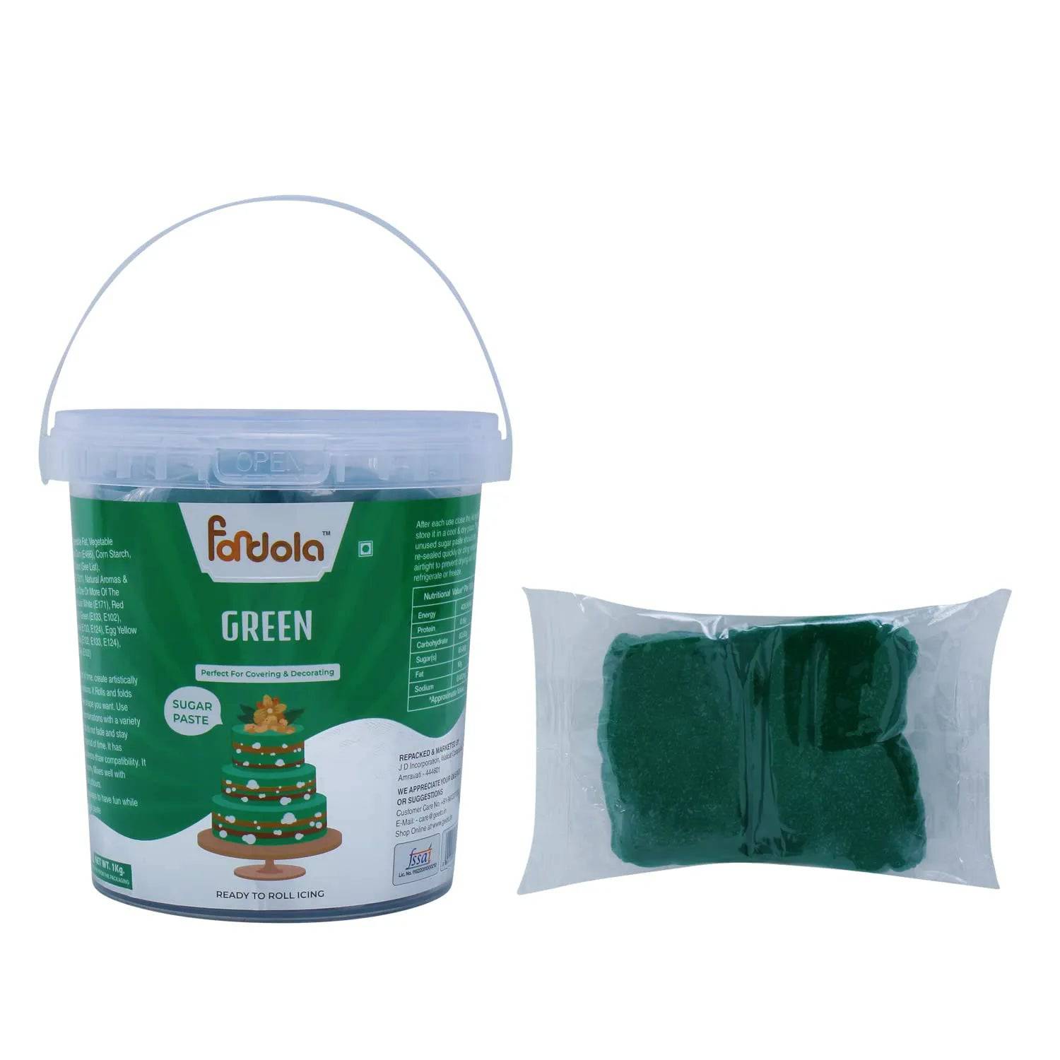 Fondola Green Sugar Paste Fondant 1kg - thebakingtools.com