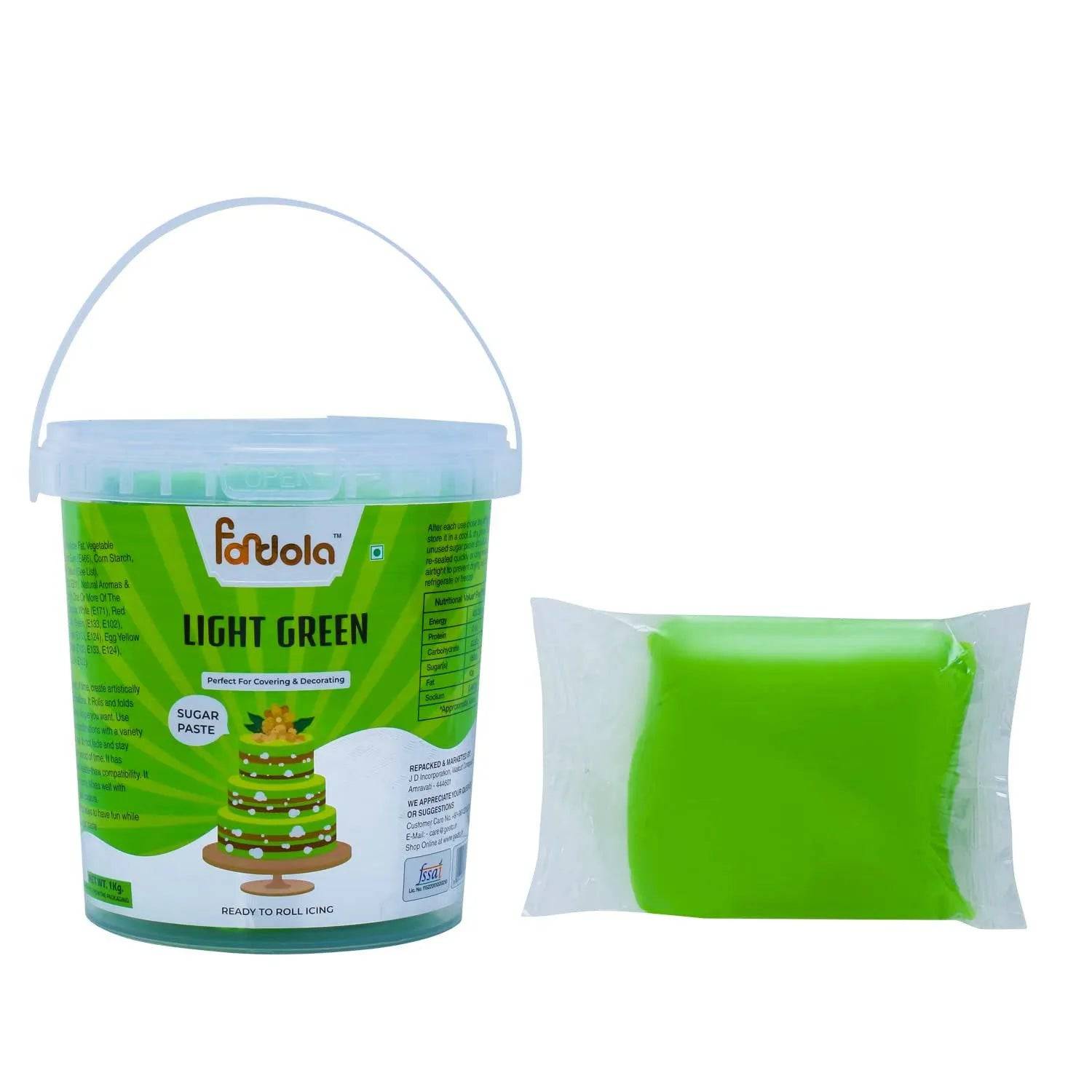 Fondola Light Green Sugar Paste Fondant 1kg - thebakingtools.com