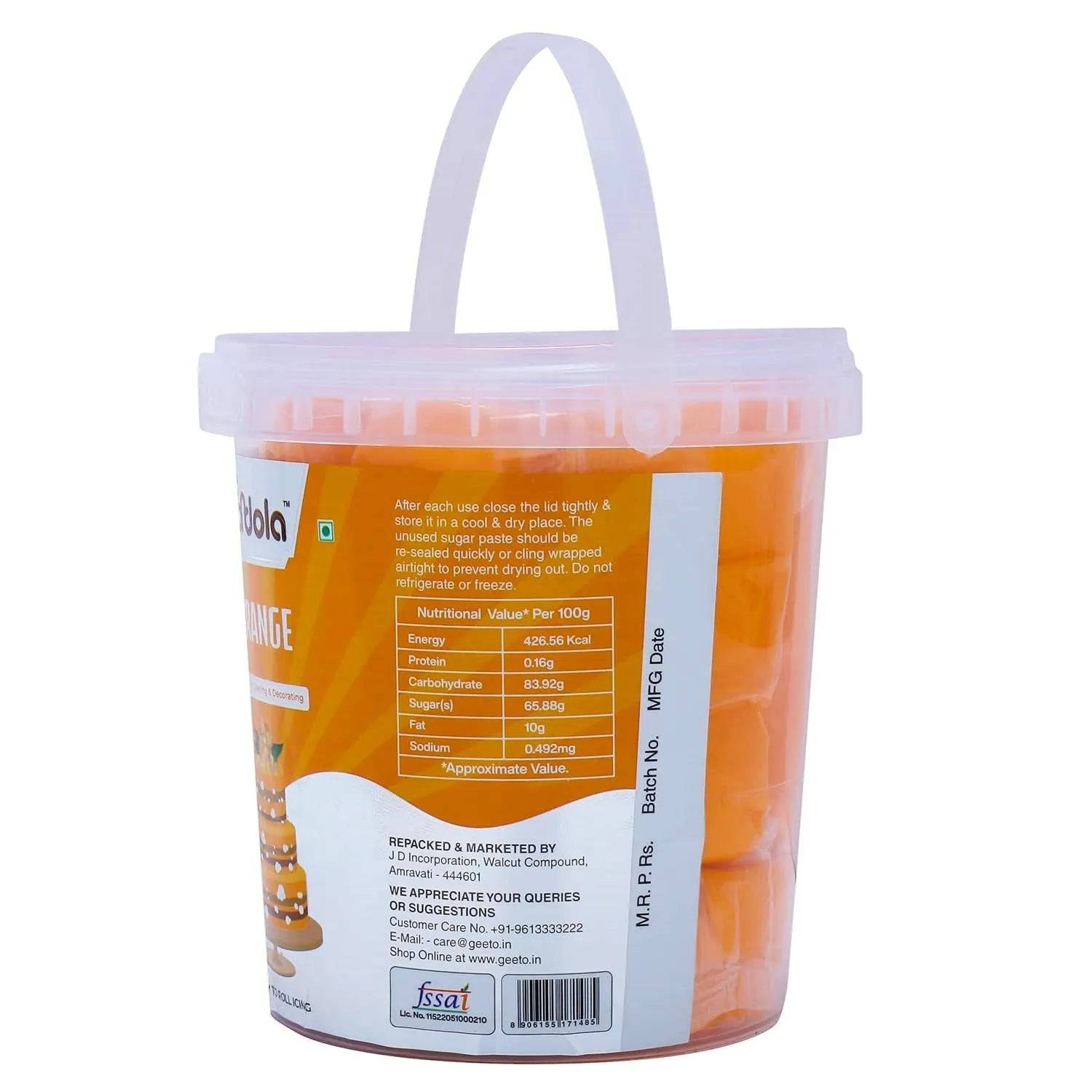 Fondola Orange Sugar Paste Fondant 1kg - thebakingtools.com