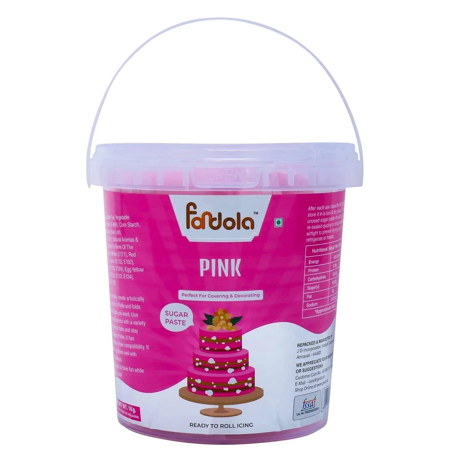 Fondola Pink Sugar Paste Fondant 1kg - thebakingtools.com