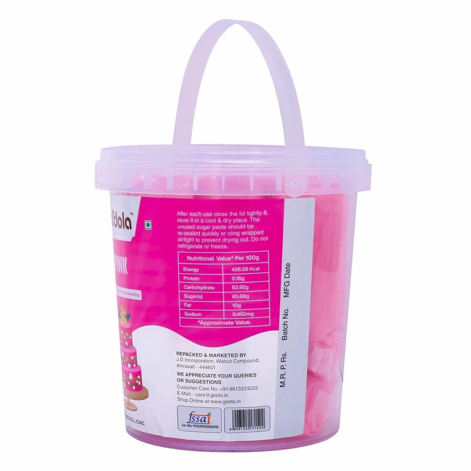 Fondola Pink Sugar Paste Fondant 1kg - thebakingtools.com