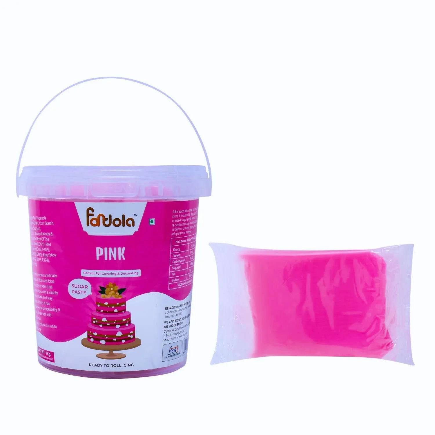 Fondola Pink Sugar Paste Fondant 1kg - thebakingtools.com