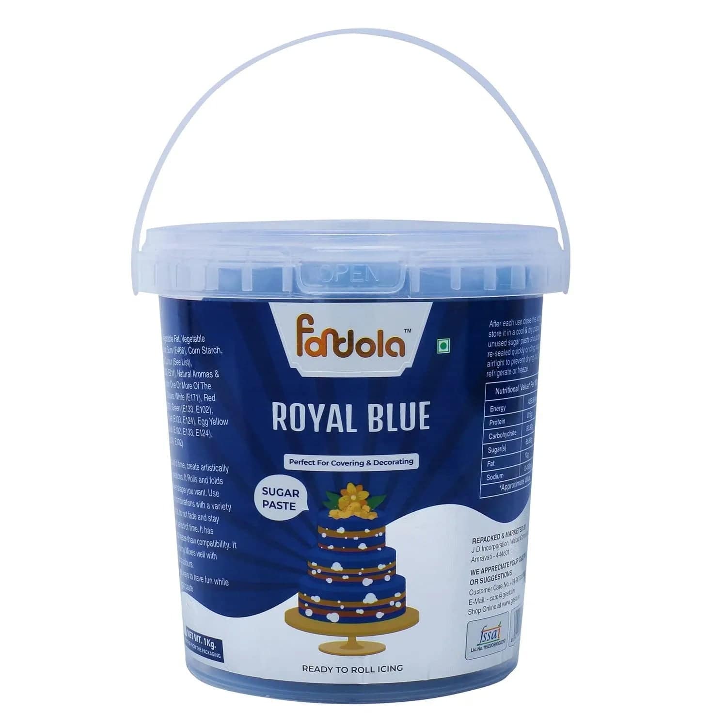 Fondola Royal Blue Sugar Paste Fondant 1kg - thebakingtools.com