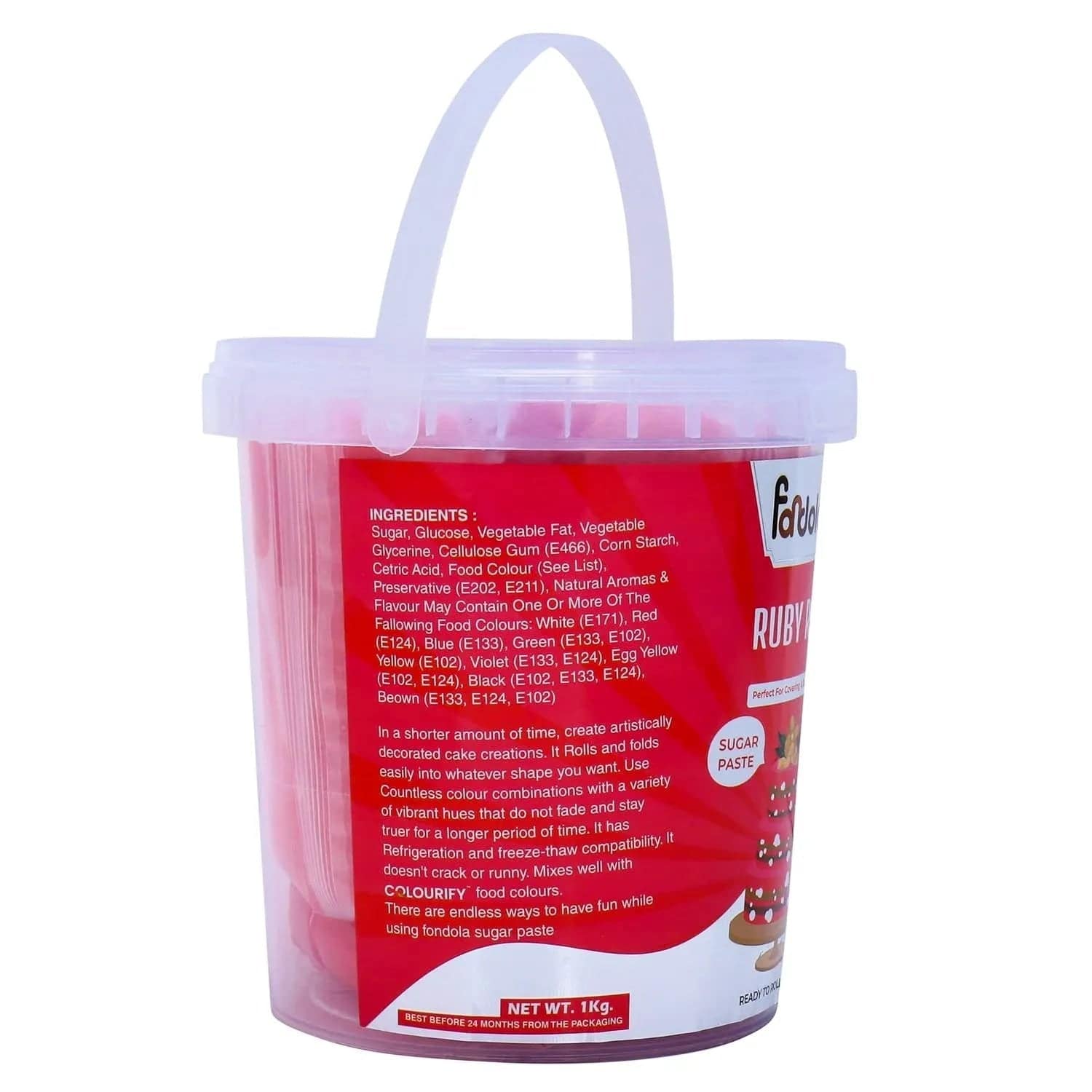 Fondola Ruby Red Sugar Paste Fondant 1kg - thebakingtools.com