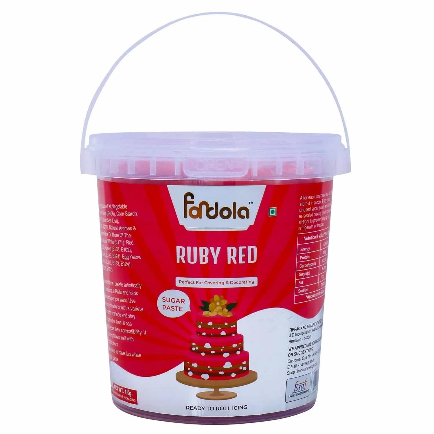 Fondola Ruby Red Sugar Paste Fondant 1kg - thebakingtools.com