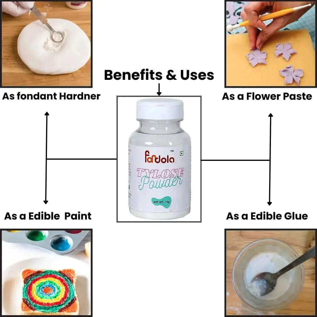 Fondola Tylose Powder | Sugar Paste Fondant Stabilizer | Edible Glue (No COD) - thebakingtools.com