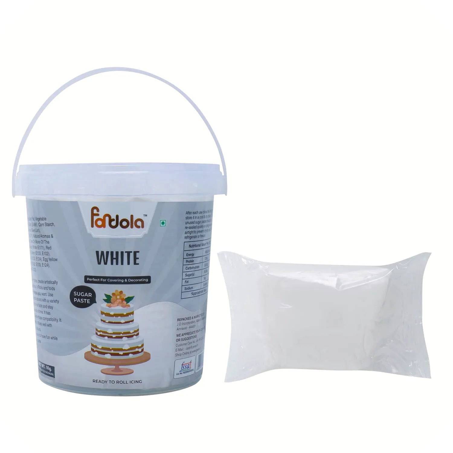 Fondola White Sugar Paste Fondant 1kg - thebakingtools.com