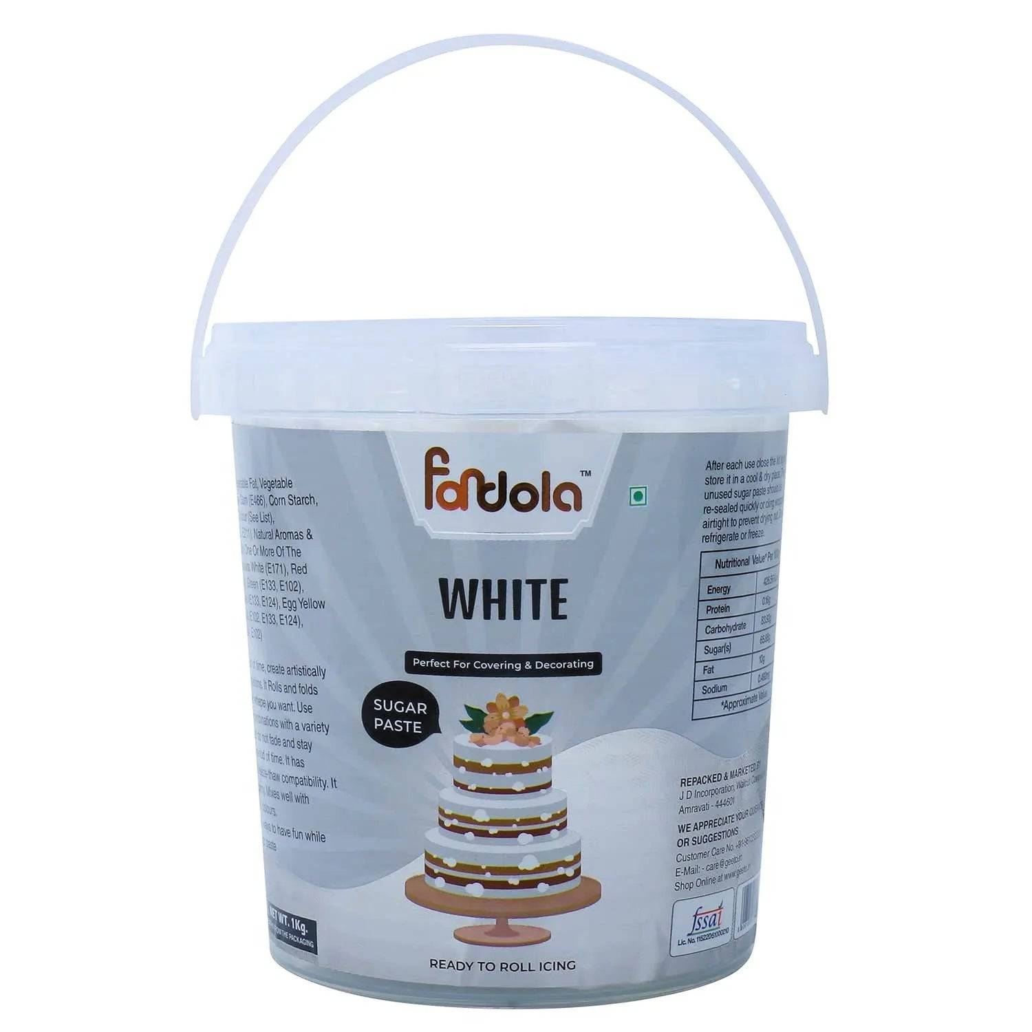 Fondola White Sugar Paste Fondant 1kg - thebakingtools.com