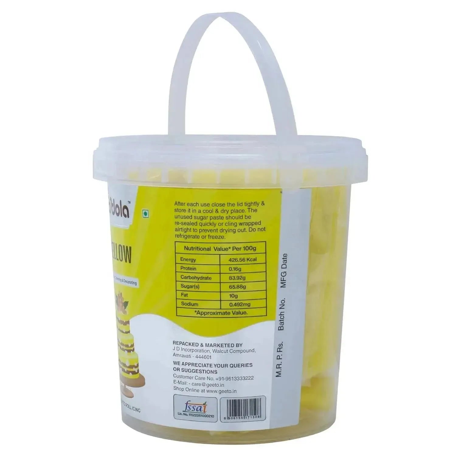 Fondola Yellow Sugar Paste Fondant 1kg - thebakingtools.com