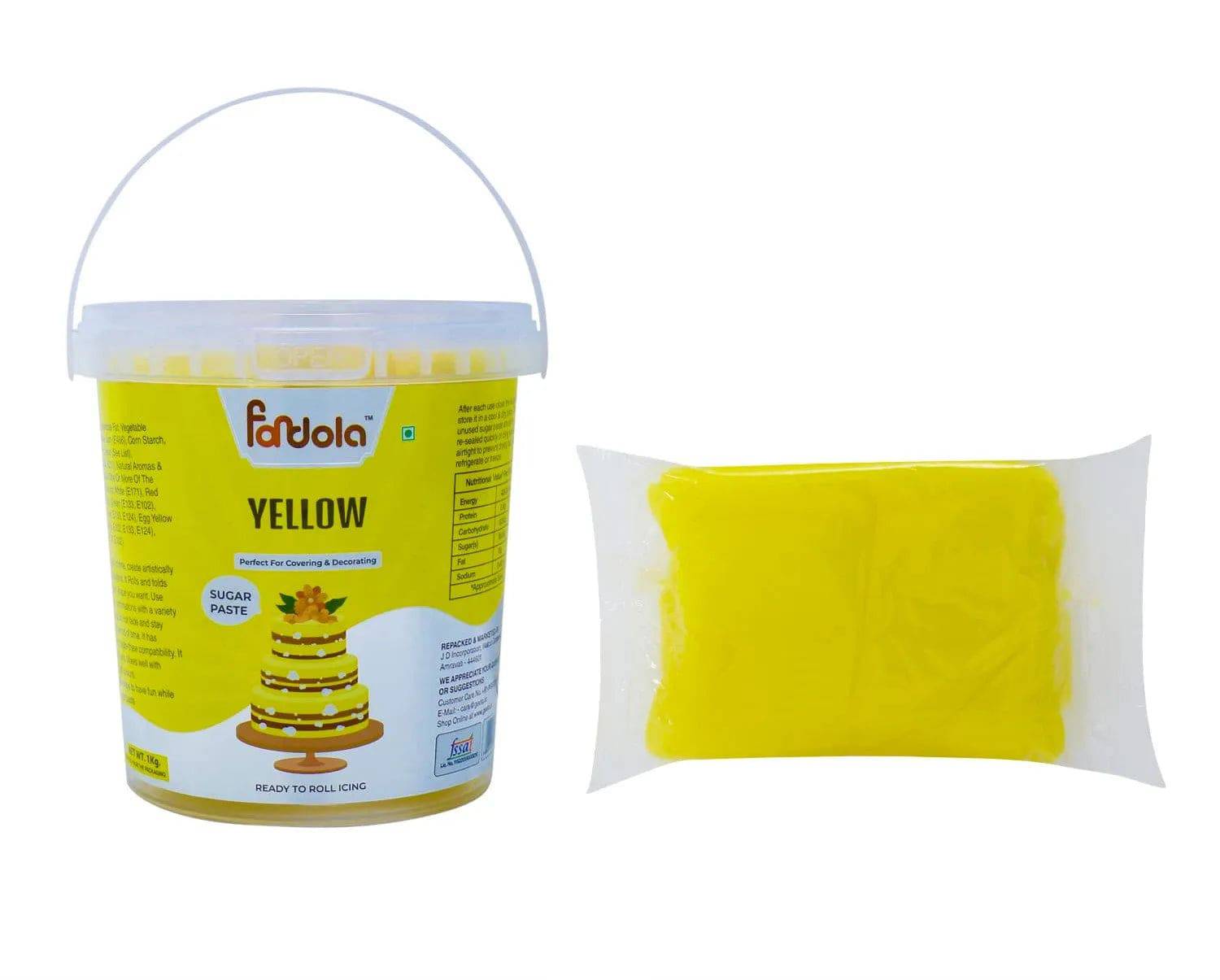 Fondola Yellow Sugar Paste Fondant 1kg - thebakingtools.com