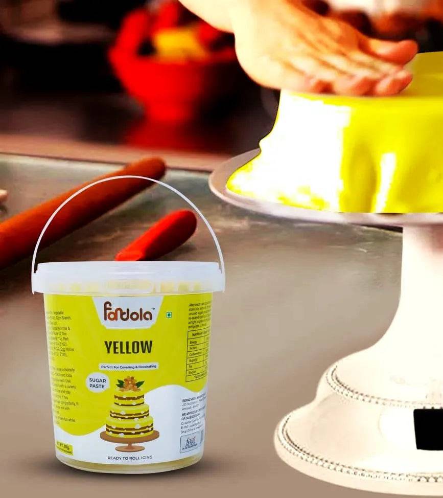 Fondola Yellow Sugar Paste Fondant 1kg - thebakingtools.com