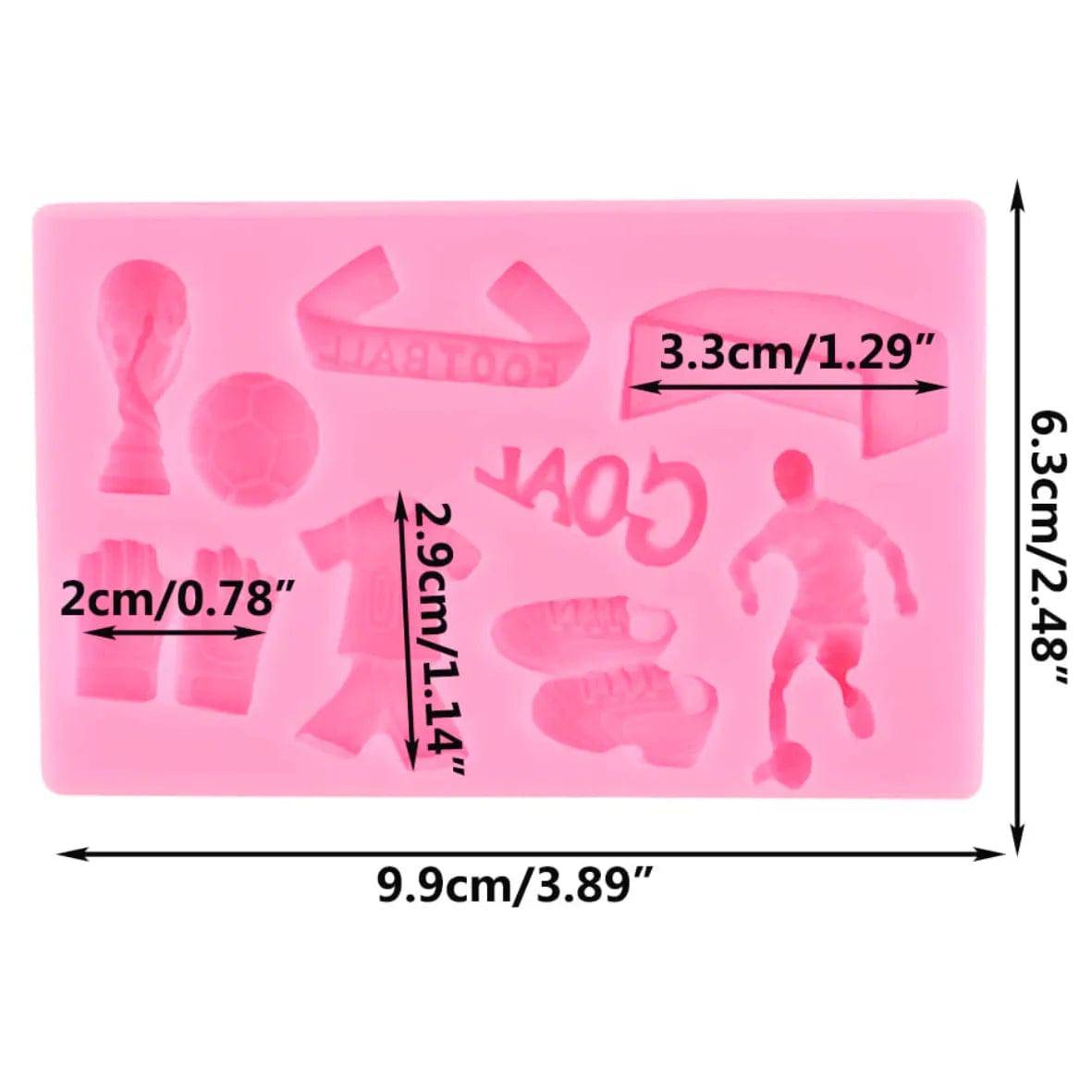 Football Shapes - Silicone Fondant Gum Paste Mould - thebakingtools.com