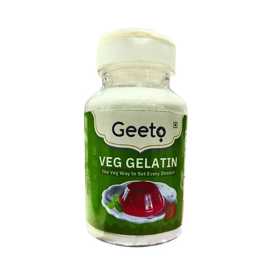 Geeto Veg Gelatin Powder (100gm) | Thickening Agent for Jelly, Jams, Puddings - thebakingtools.com