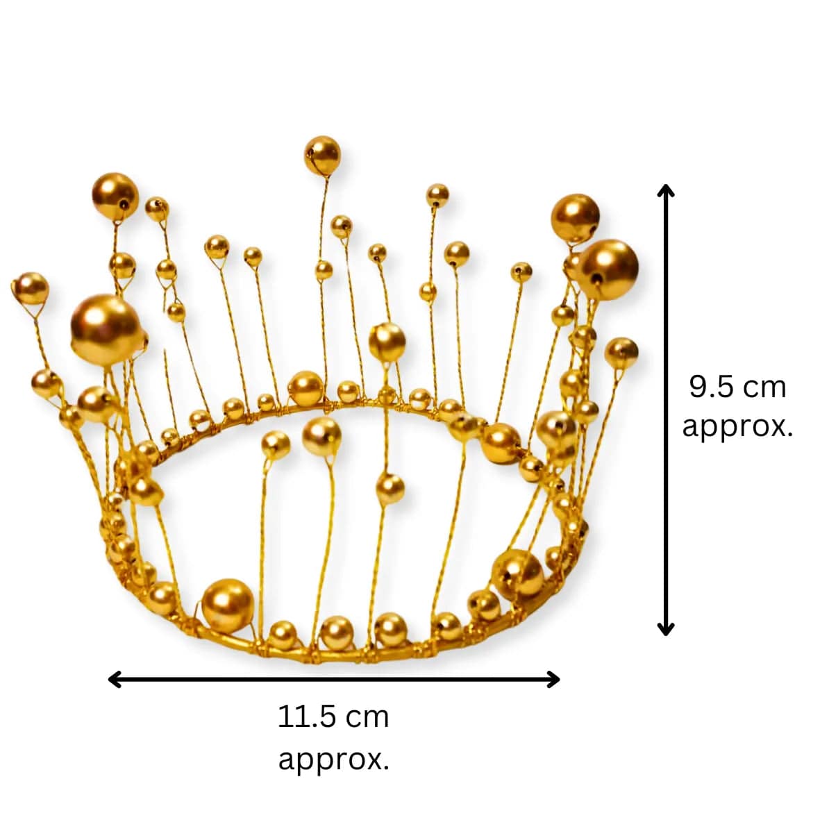 Golden Pearl Crown Cake Topper - thebakingtools.com