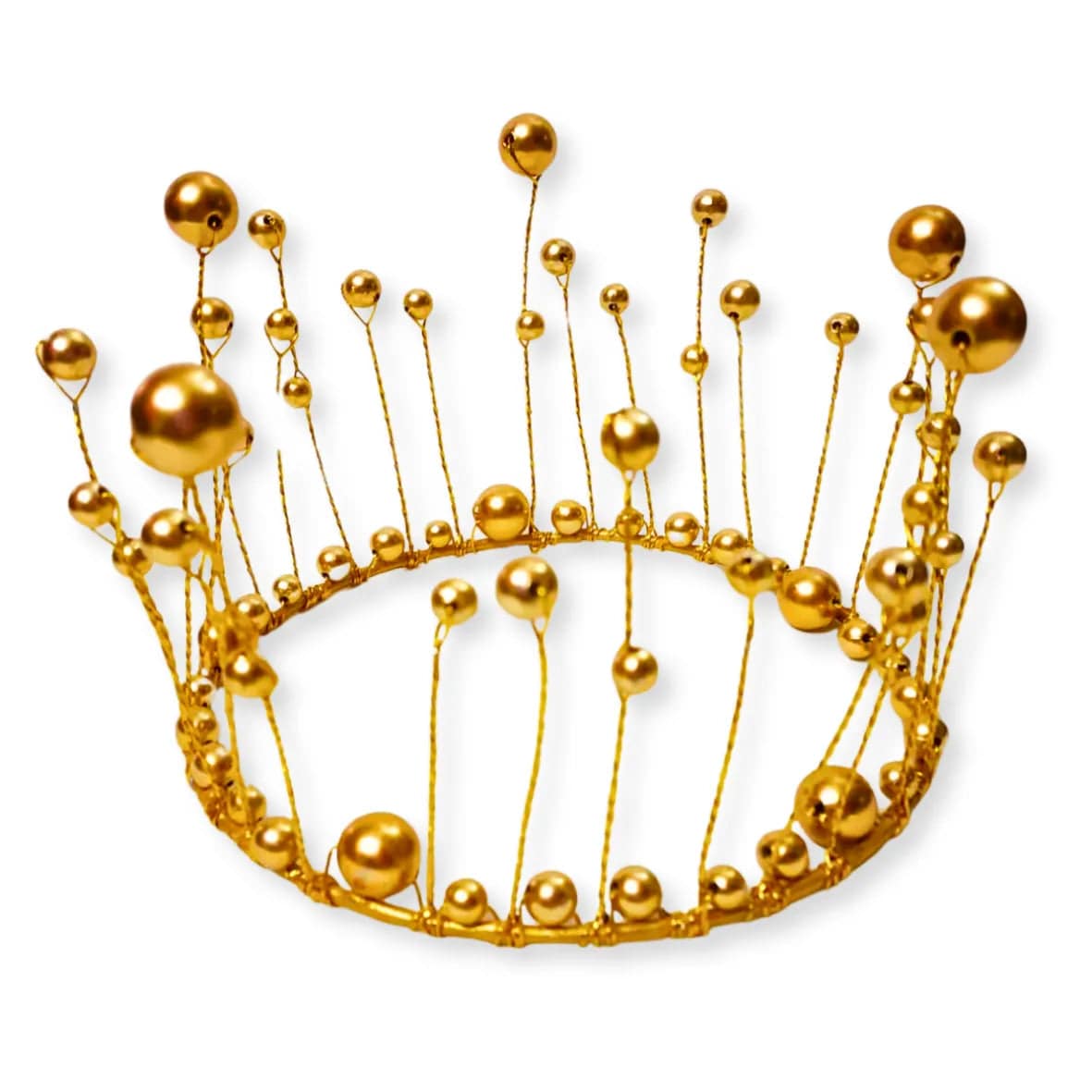 Golden Pearl Crown Cake Topper - thebakingtools.com