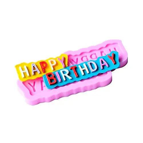 Happy Birthday 2 - Silicone Fondant Gum Paste Mould - thebakingtools.com