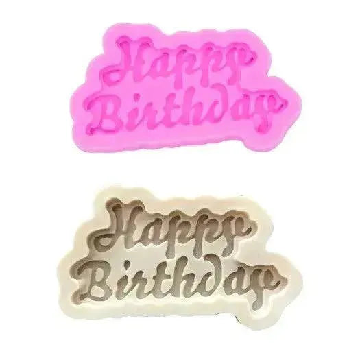 Happy Birthday 3 - Silicone Fondant Gum Paste Mould - thebakingtools.com