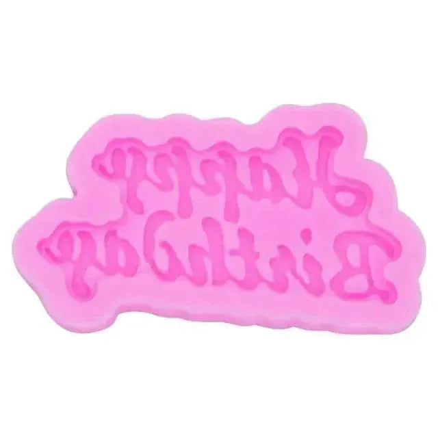 Happy Birthday 3 - Silicone Fondant Gum Paste Mould - thebakingtools.com