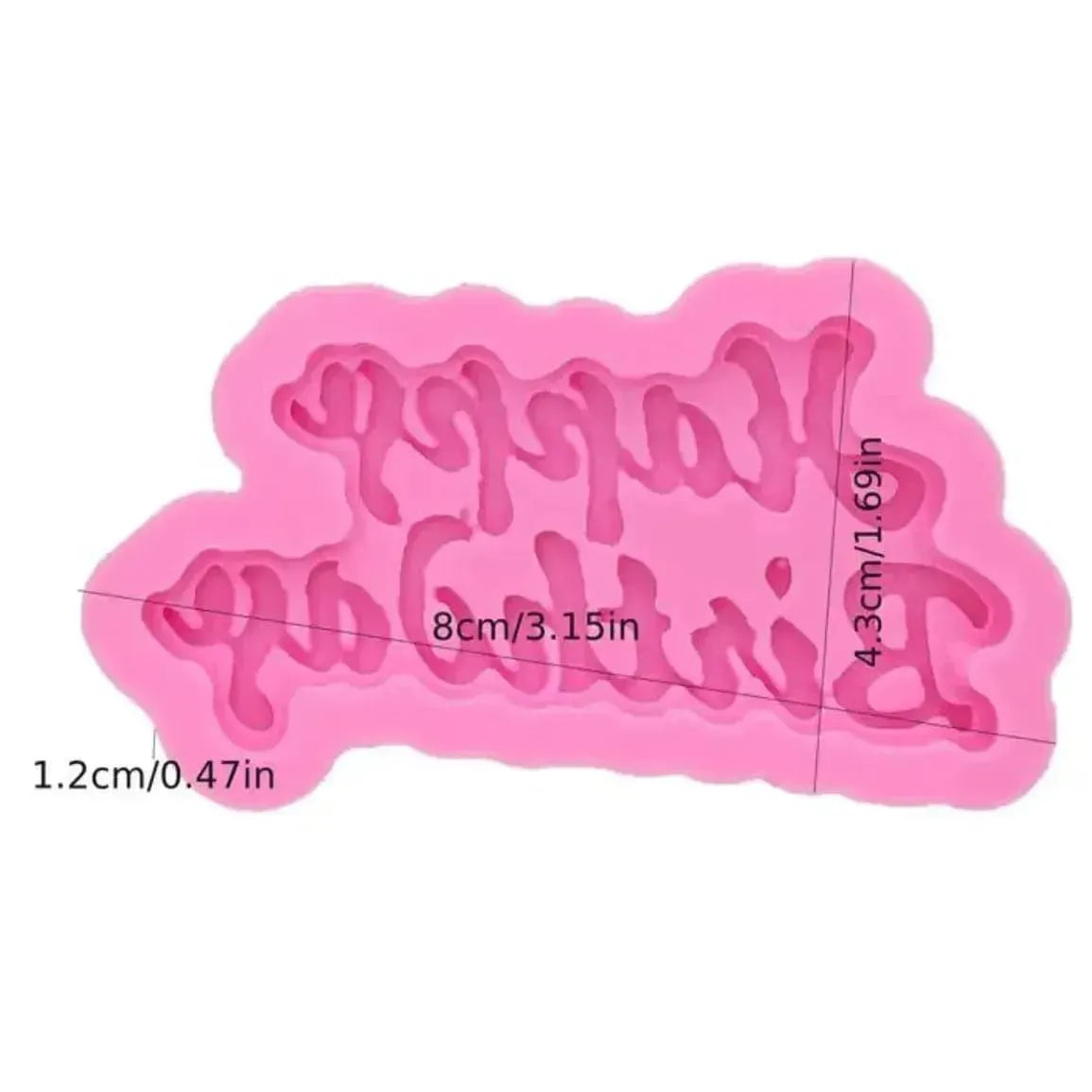 Happy Birthday 3 - Silicone Fondant Gum Paste Mould - thebakingtools.com