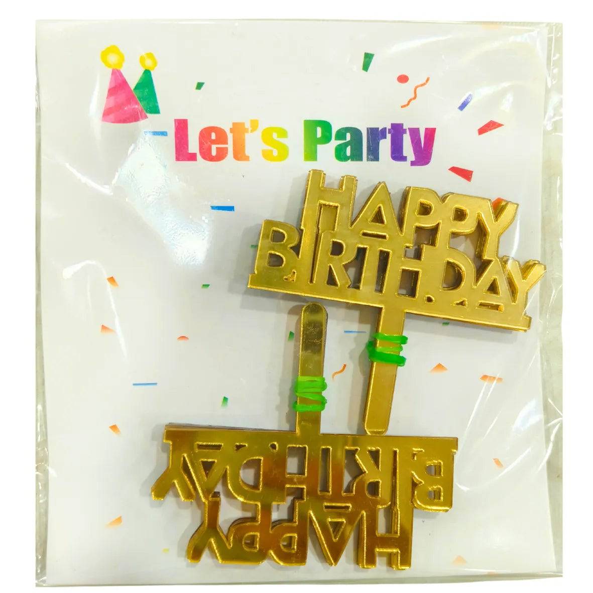 Happy Birthday Acrylic Cake Topper Tag (Pack of 10 )- 001 | The Baking Tools - thebakingtools.com