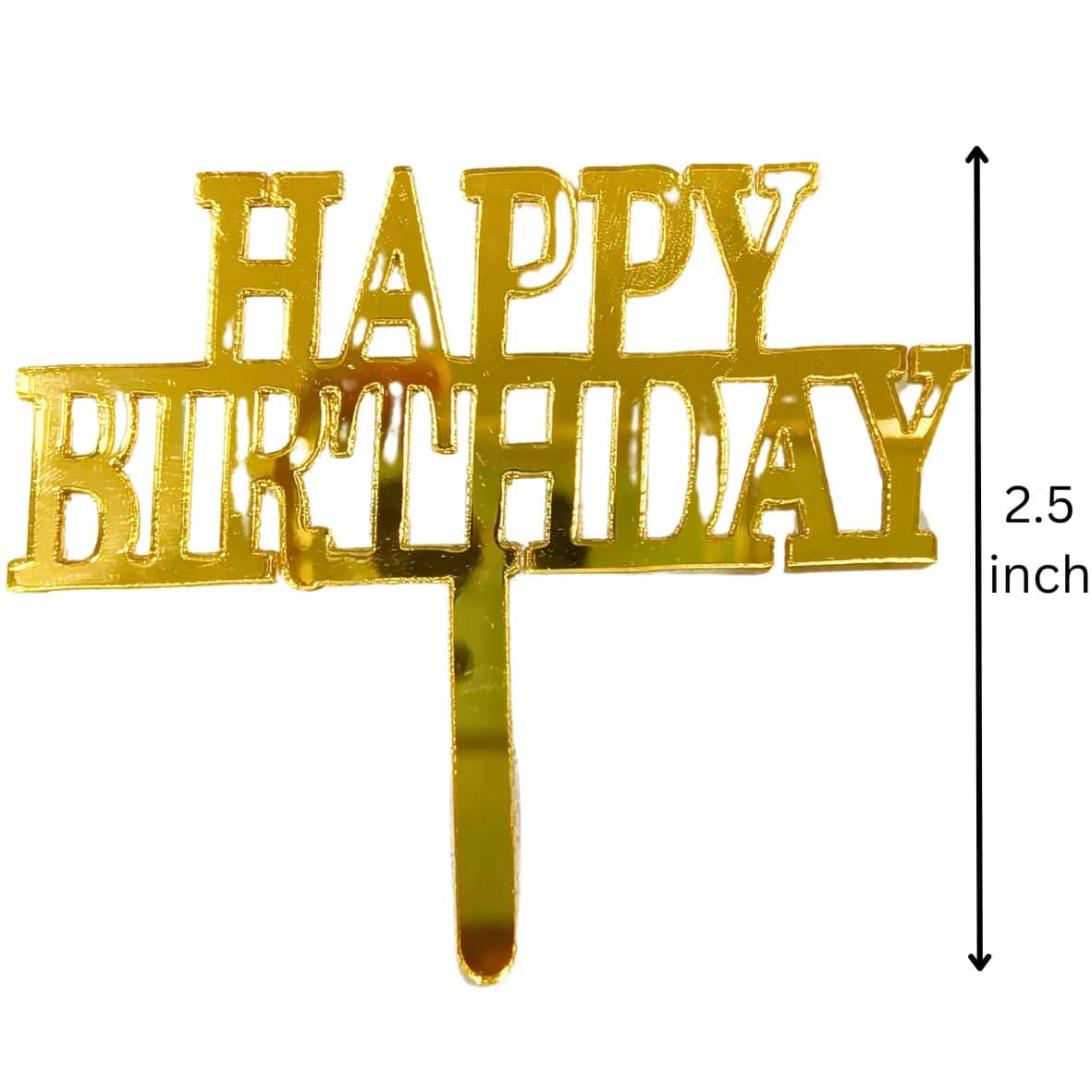 Happy Birthday Acrylic Cake Topper Tag (Pack of 10) - 003 | The Baking Tools - thebakingtools.com