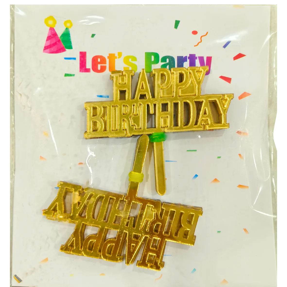 Happy Birthday Acrylic Cake Topper Tag (Pack of 10) - 003 | The Baking Tools - thebakingtools.com