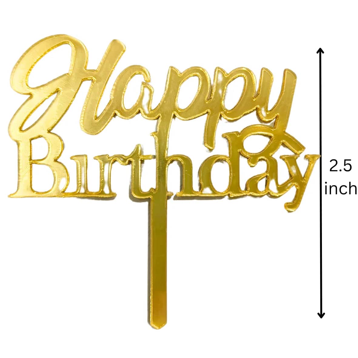 Happy Birthday Acrylic Cake Topper Tag (Pack of 10) - 004 | The Baking Tools - thebakingtools.com