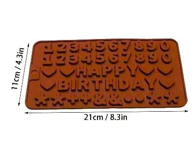 Happy Birthday And Numbers Silicon Chocolate Mould - thebakingtools.com