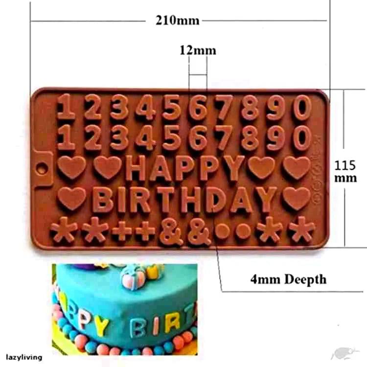 Happy Birthday And Numbers Silicon Chocolate Mould - thebakingtools.com