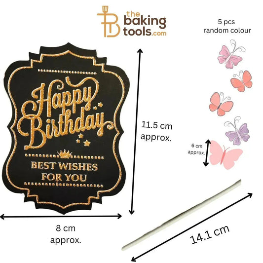 Happy Birthday Paper Cake Topper - 003 - thebakingtools.com
