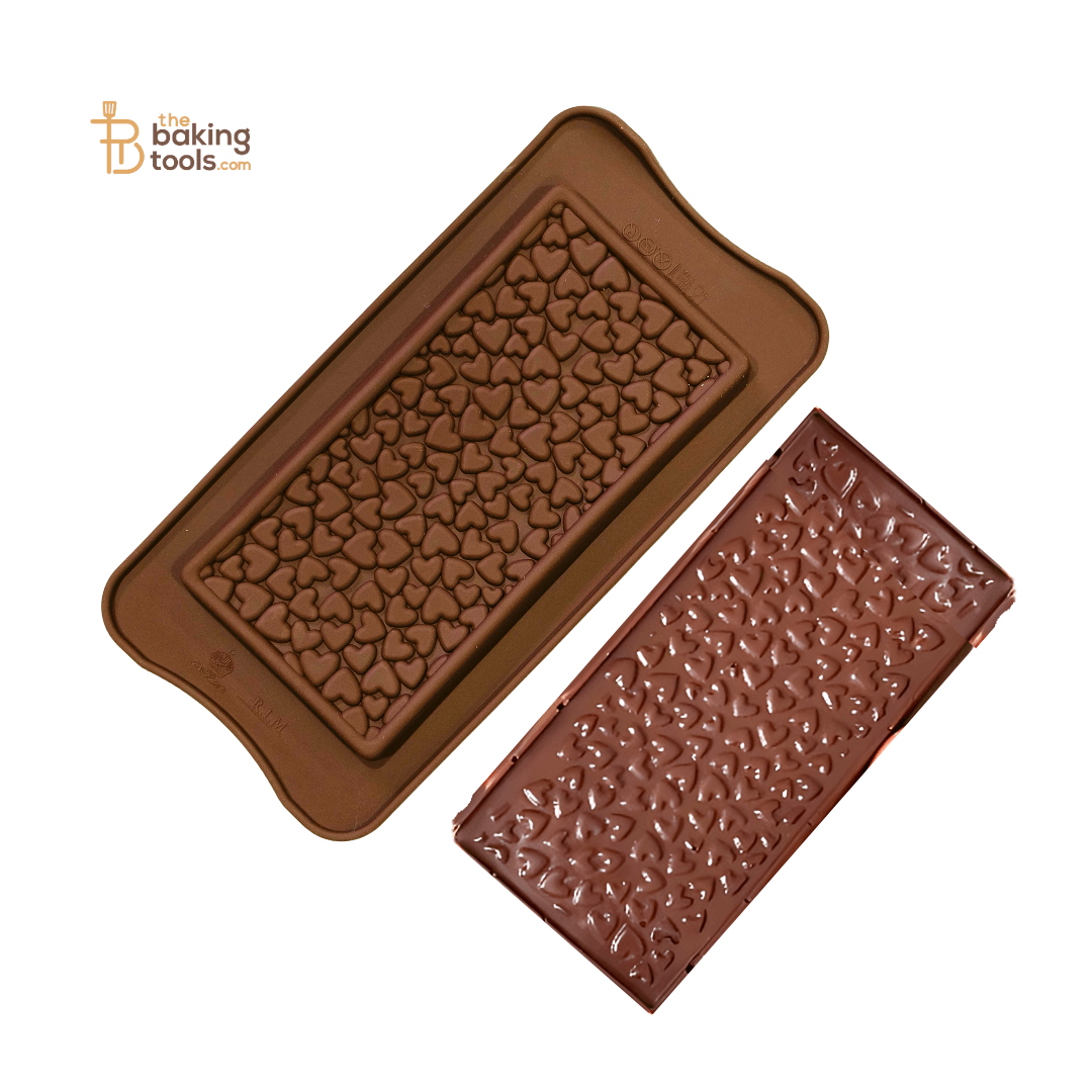 Heart Design Chocolate Bar Silicone Mould - thebakingtools.com