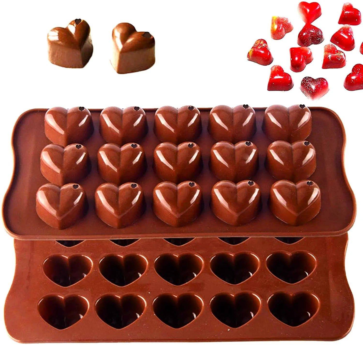 Heart Dot Shape Silicon Chocolate Mould - thebakingtools.com