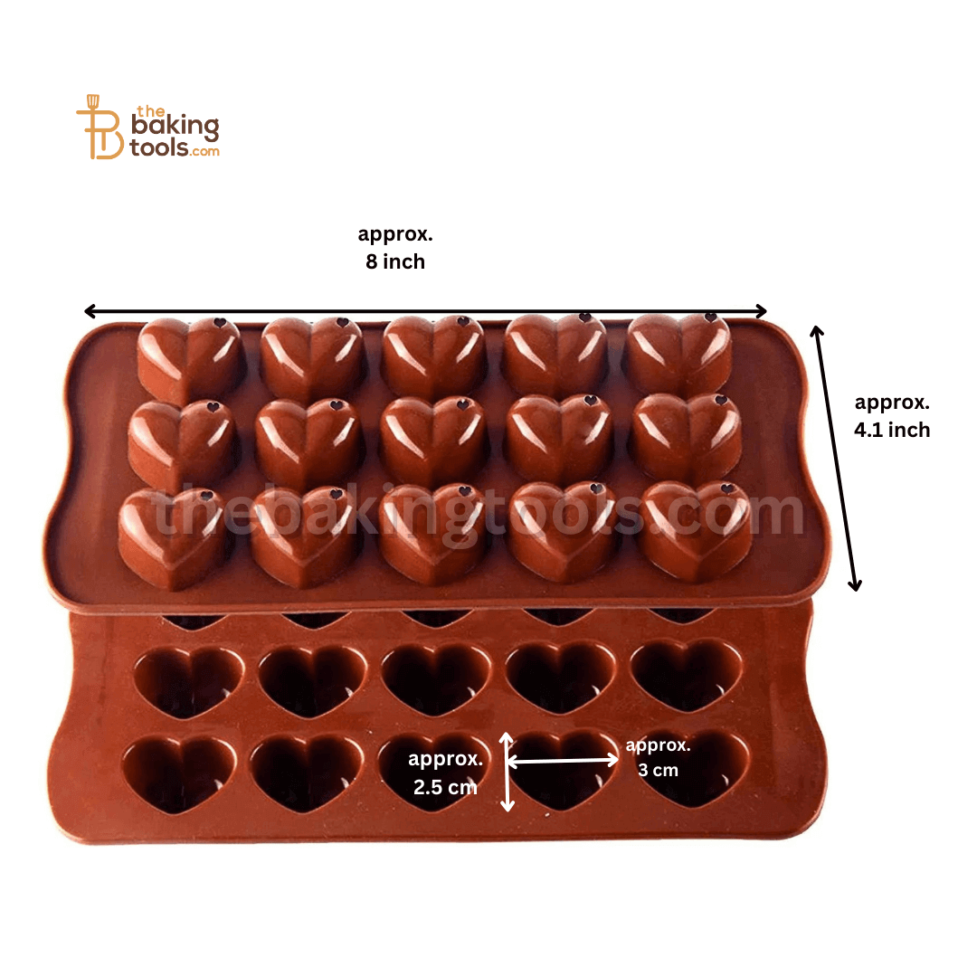 Heart Dot Shape Silicon Chocolate Mould - thebakingtools.com