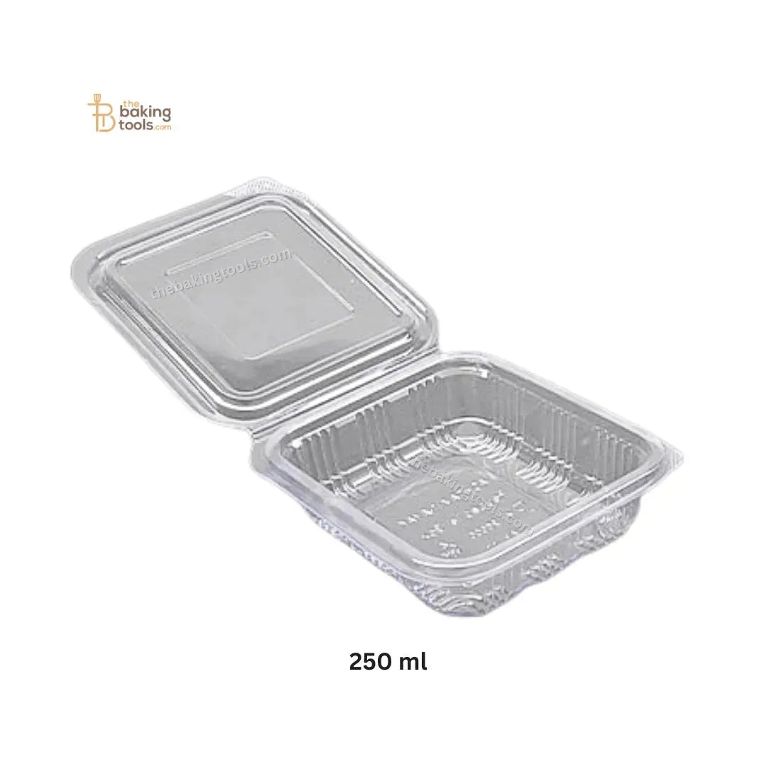 Hinged Pet Container Flat Lid 250 ml Pack of 50 (No COD) - thebakingtools.com