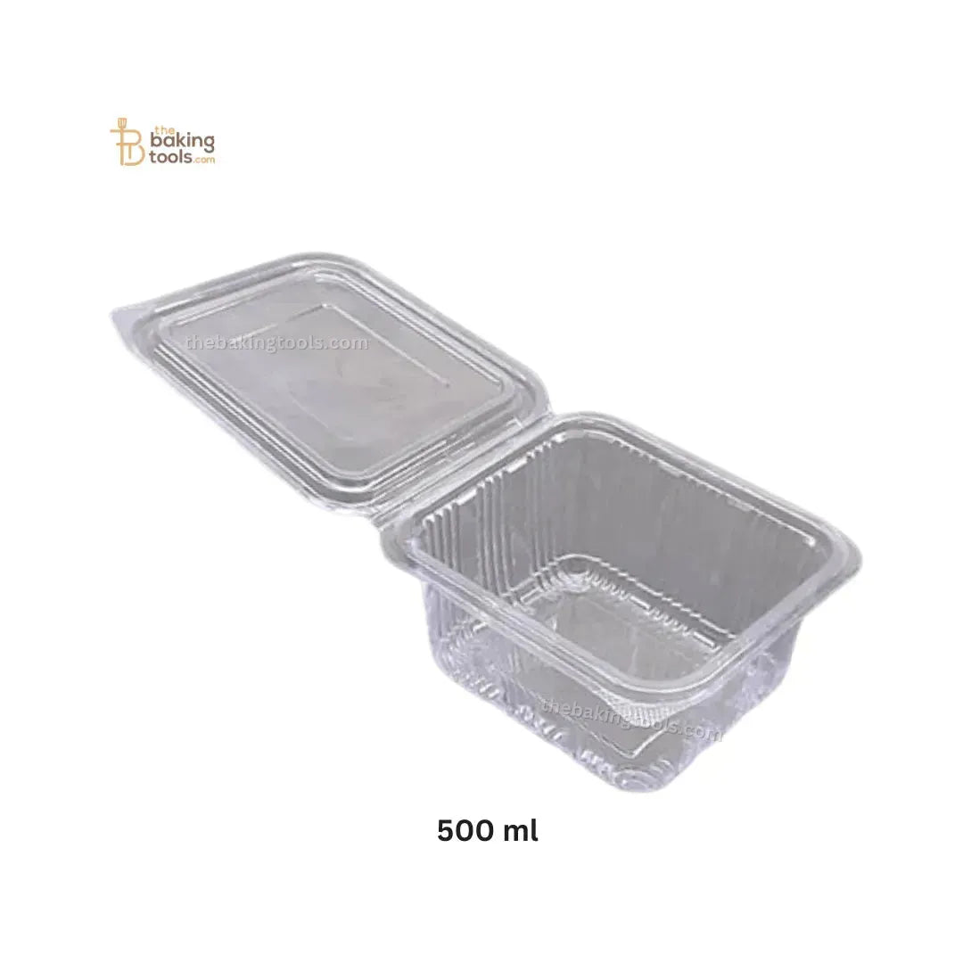 Hinged Pet Container Flat Lid 500 ml Pack of 50 (No COD) - thebakingtools.com