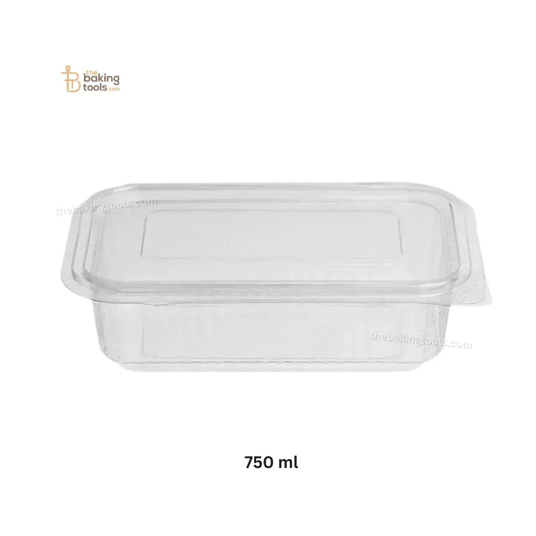 Hinged Pet Container Flat Lid 750 ml Pack of 50 (No COD) - thebakingtools.com