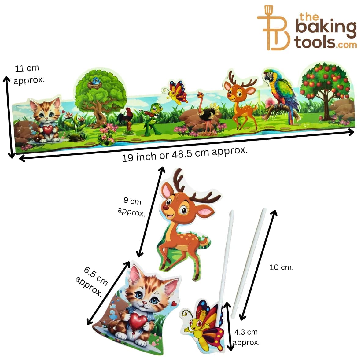 Jungle Forest Animals Theme Fencing Cake Topper | Cake Decoration For Kids - thebakingtools.com