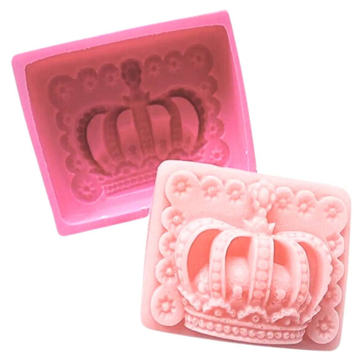 King Queen Royal Vintage Border Crown 1 - Silicone Fondant Gum Paste Mould - thebakingtools.com